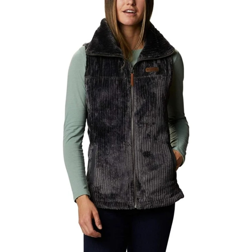 Columbia Women’s Fire Side Sherpa Vest Size Medium Dark Gray